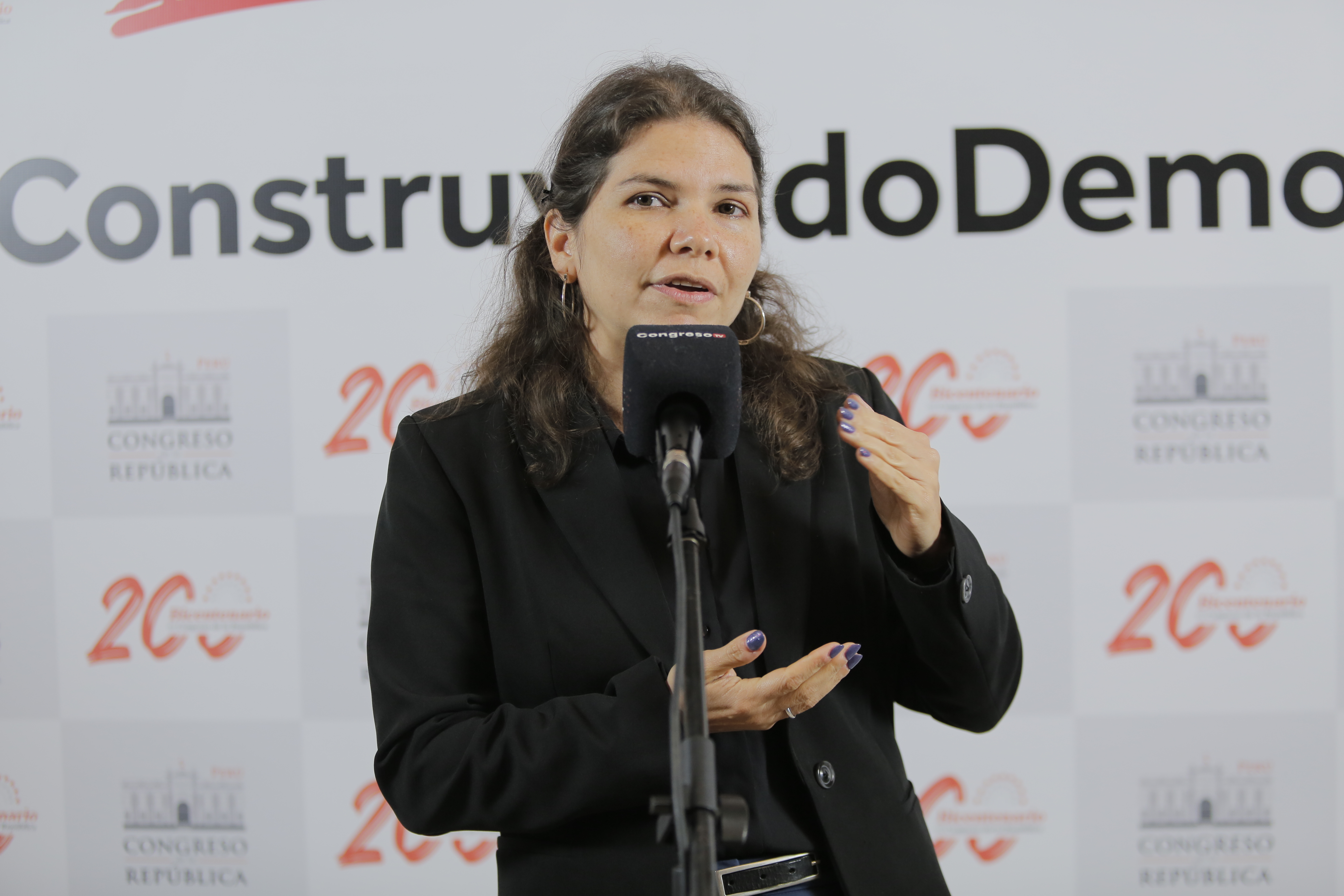 Ministra Claudia Dávila en el Congreso de la República.