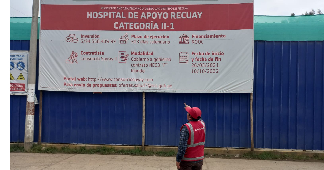 La Contraloría General alertó a la Autoridad para la Reconstrucción con Cambios posibles retrasos en la construcción de la obra de mejoramiento del Hospital de Apoyo de Recuay II-1 debido a deficiencias advertidas respecto a la calidad de los trabajos en la subestructura de la edificación (piso técnico) que pertenece a la ruta crítica, es decir, actividades indispensables para continuar con la edificación.