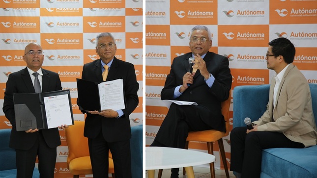 Autoridades del Consejo Nacional para la Integración de la Persona con Discapacidad (Conadis) y la Universidad Autónoma del Perú.