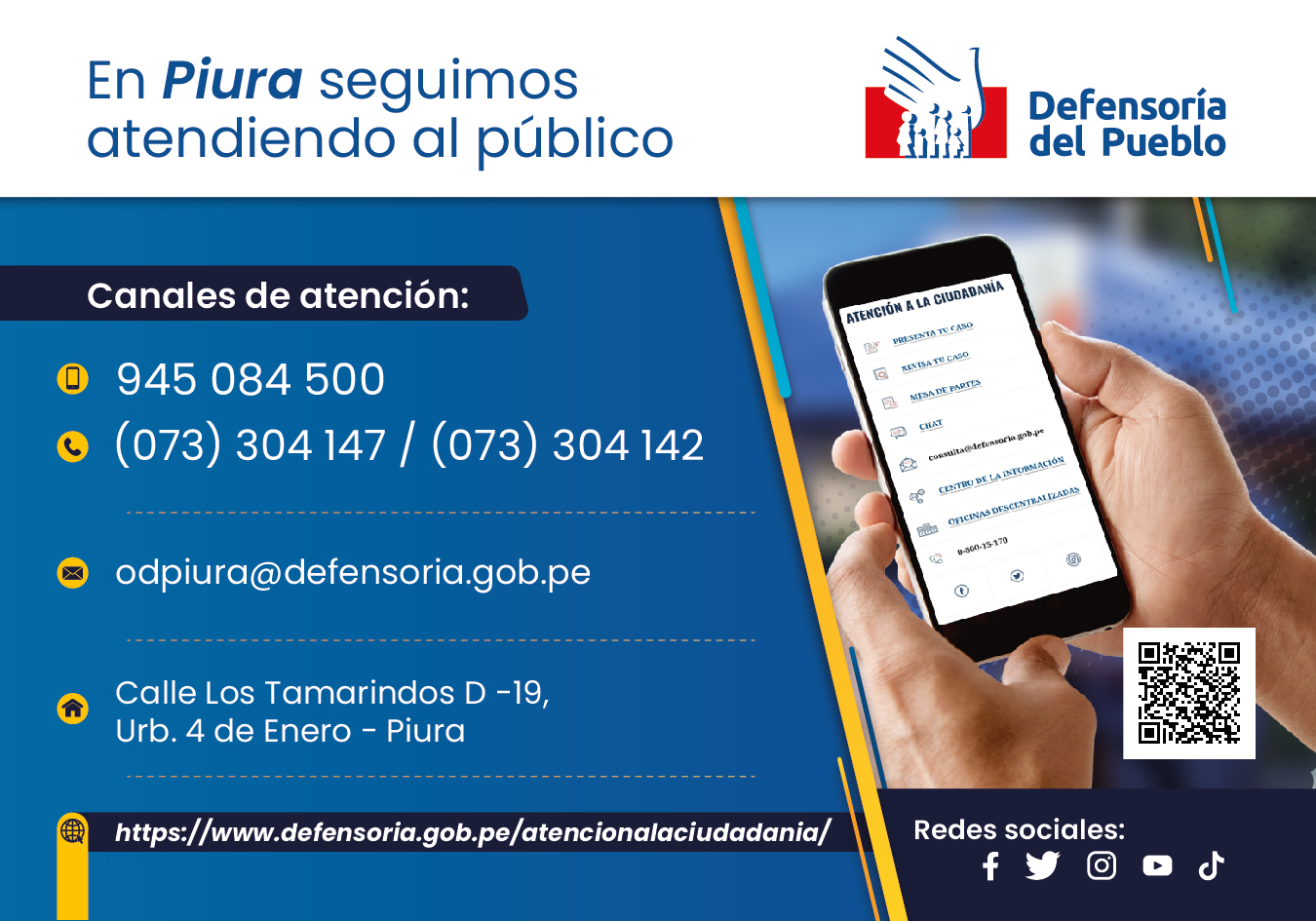 Datos de atención de la oficina defensorial de Piura