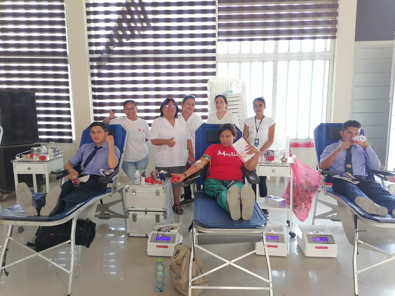 Donantes voluntarios en campaña realizada en el distrito Elías Soplín de Rioja