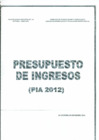 Vista preliminar de documento Presupuesto de Ingresos Año 2012