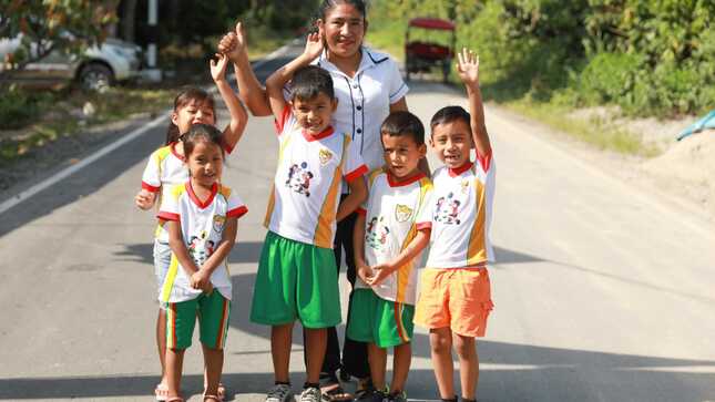 Niños pobladores de la zona de Nuevo Bambamarca - Tananta