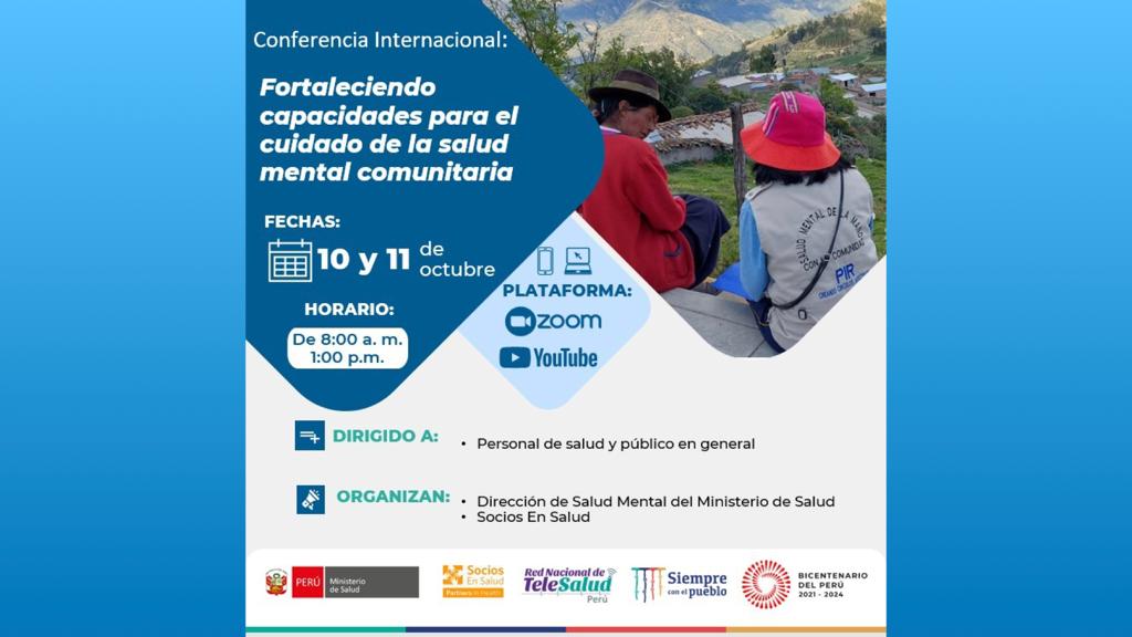 Minsa organiza conferencia internacional “Fortaleciendo capacidades para el cuidado de la salud mental comunitaria”
