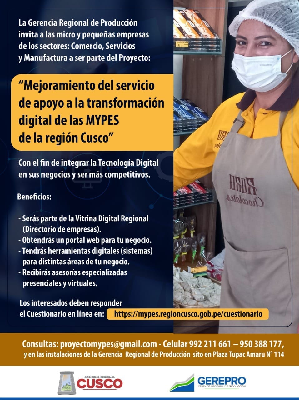 Mejoramiento del servicio de apoyo a la transformación digital de las MYPES de la región Cusco