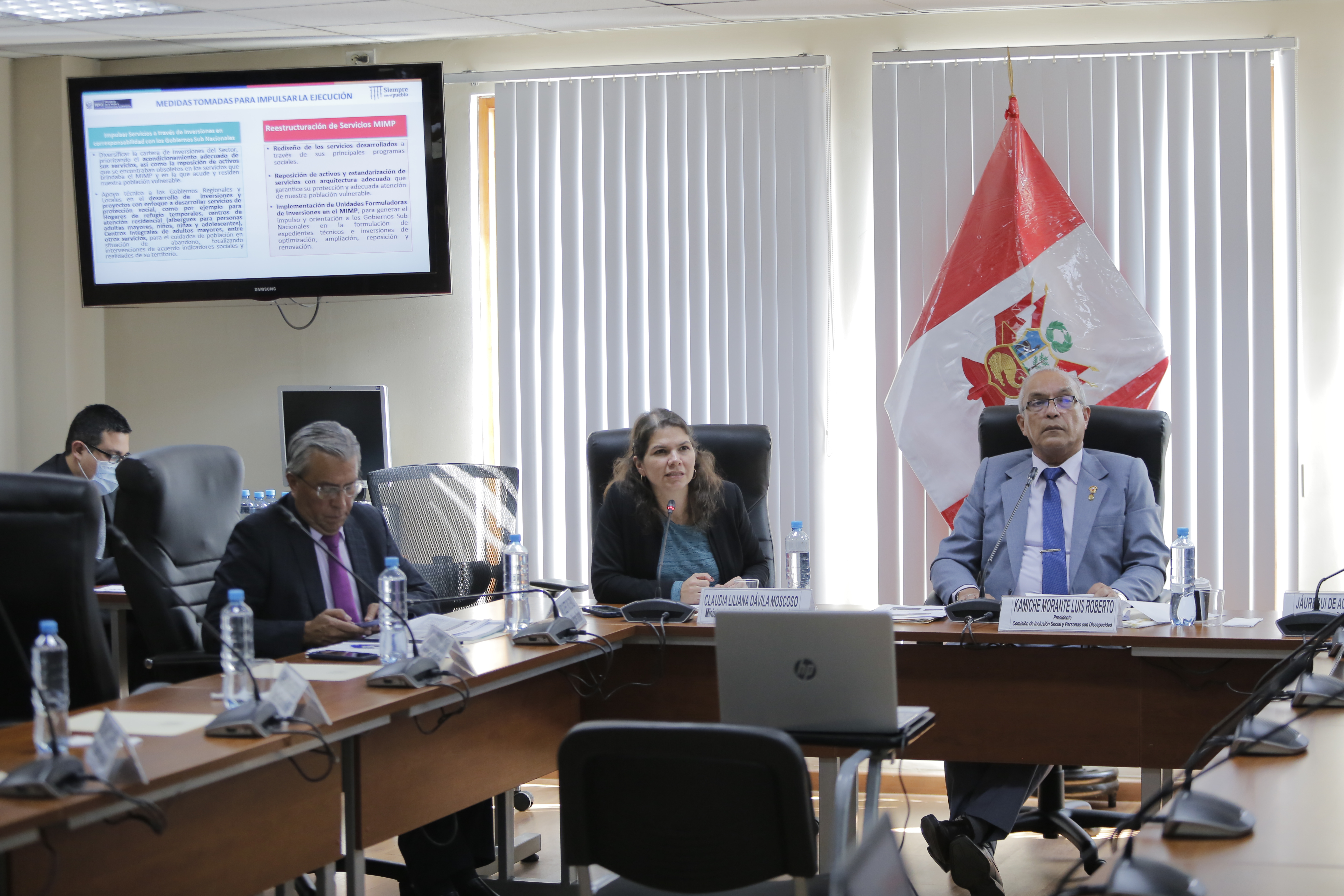 Ministra Claudia Dávila asiste a la comisión de Inclusión Social y Personas con Discapacidad del Congreso