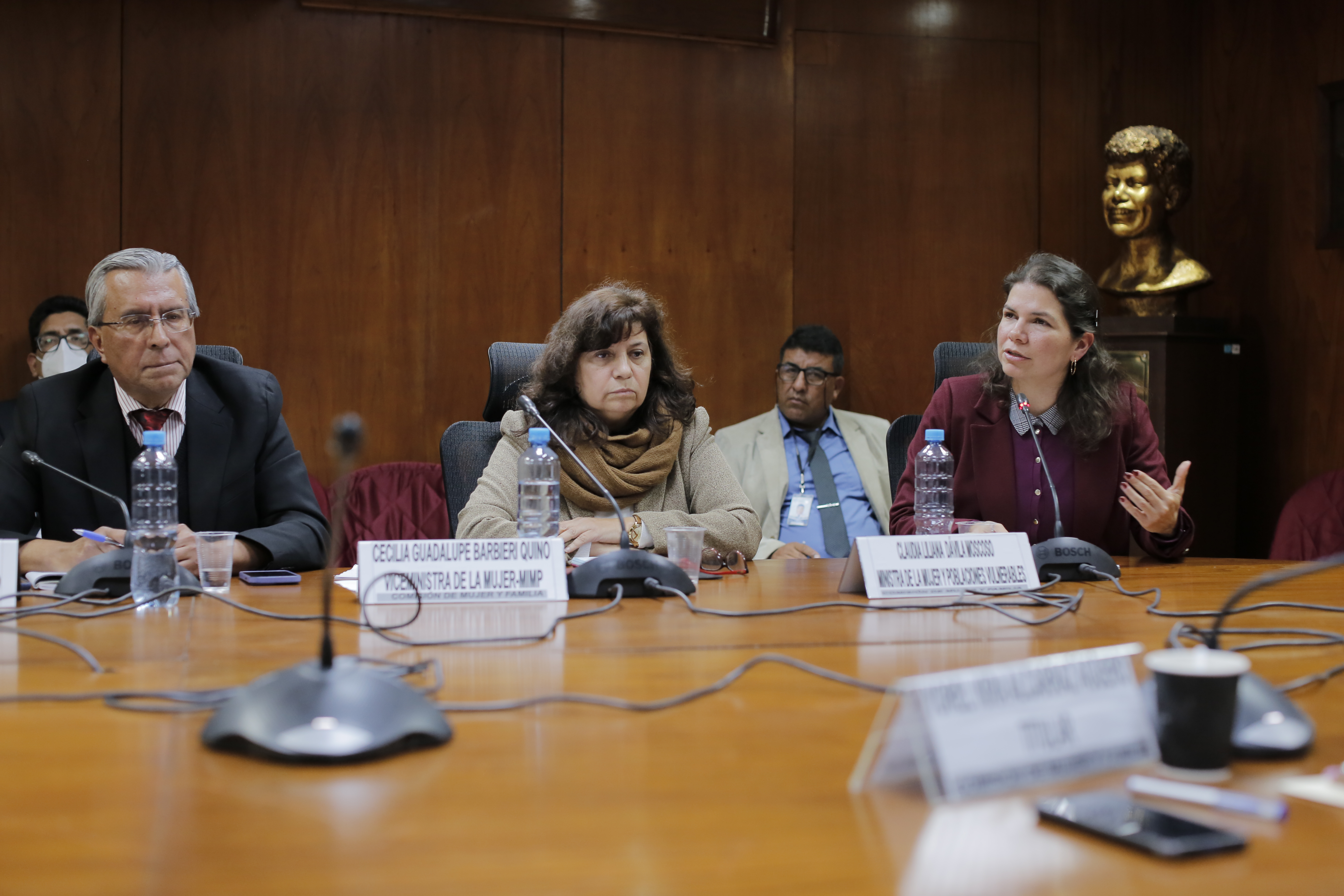 Ministra Claudia Davila asiste a la comisión de la Mujer y Familia del Congreso