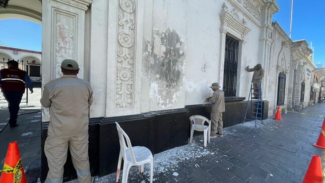 Ministerio de Cultura realiza el mantenimiento y limpieza de inmuebles en la Zona Monumental de Arequipa