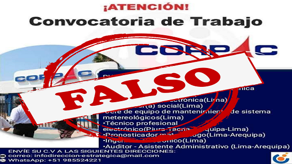 publicación falsa de convocatoria