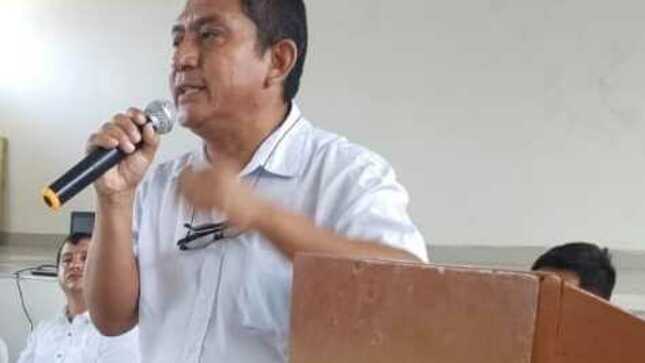 Participando como ponente en el evento vocacional dirigido a estudiantes de 5to grado de secundaria del distrito de Paimas.