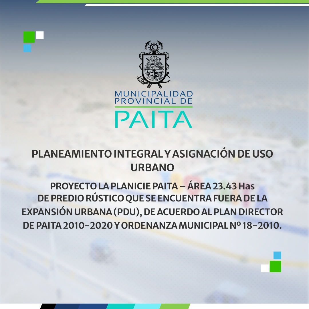 Imagen de Planeamiento Integral y Asignación de uso urbano LA PLANICIE PAITA