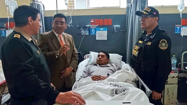 Ministro del Interior visita a valiente policía que se enfrentó a delincuentes en Chancay
