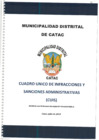 Vista preliminar de documento CUADRO UNICO DE INFRACCIONES Y SANCIONES ADMINISTRATIVAS DE LA MUNICIPALIDAD DE CATAC (CUIS) 2019.pdf