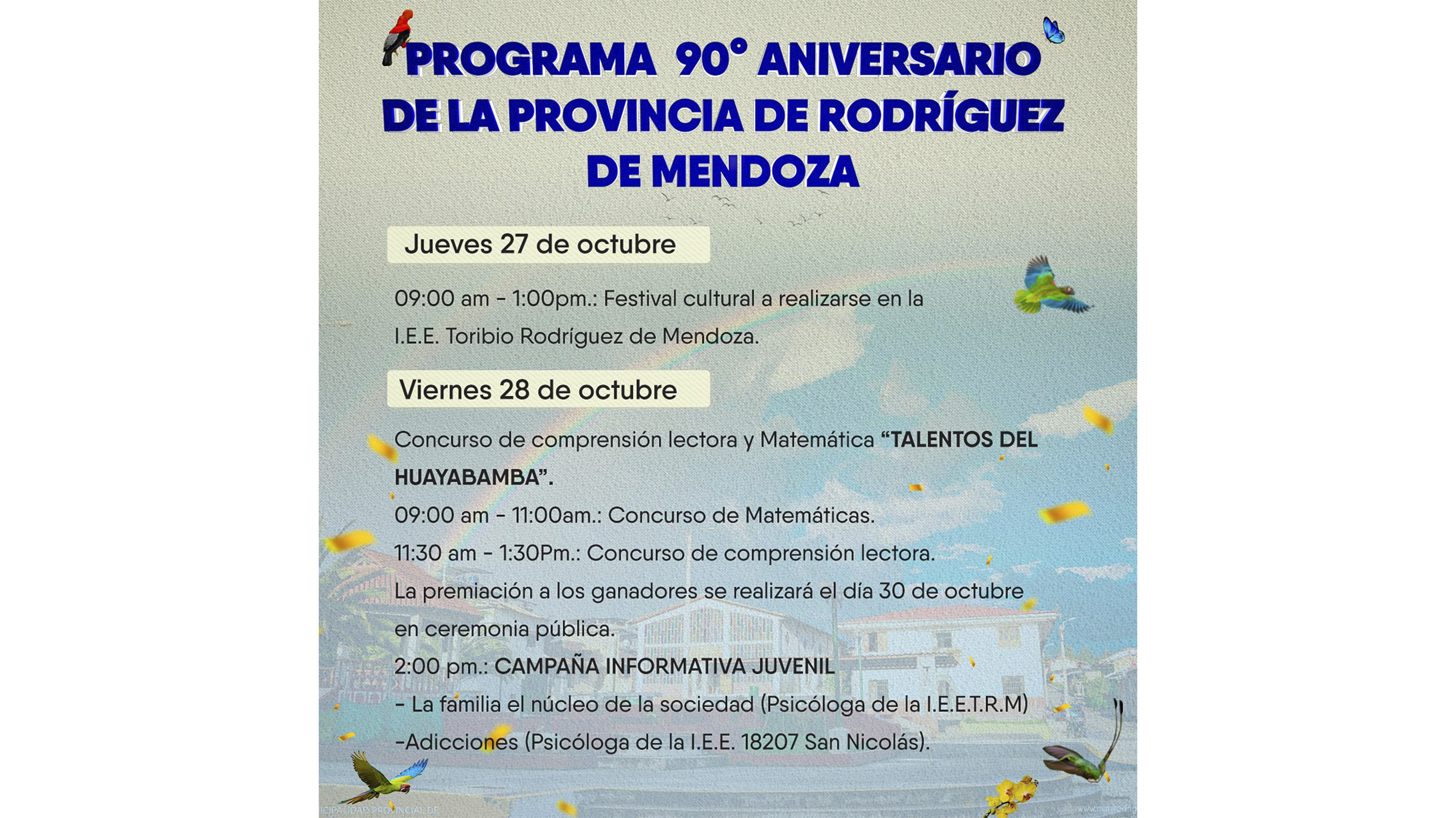 Feliz 90° Aniversario Rodríguez de Mendoza