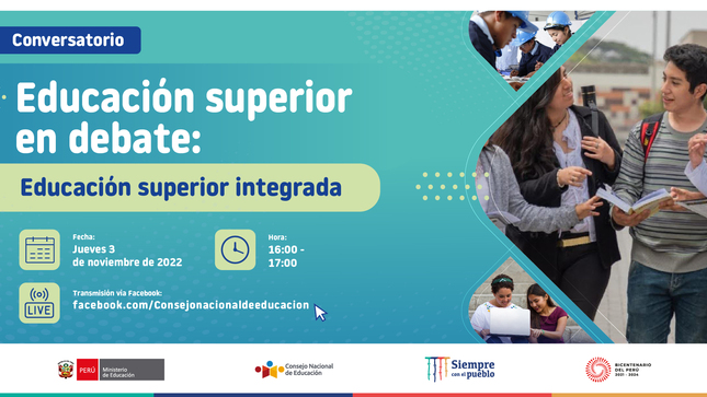 El próximo jueves 3 de noviembre se realizará el conversatorio “Educación superior en debate: Educación superior integrada”, organizado por el Consejo Nacional de Educación (CNE), con el fin de promover un espacio de diálogo y reflexión sobre los avances y retos en la conformación de un sistema integrado de educación superior.