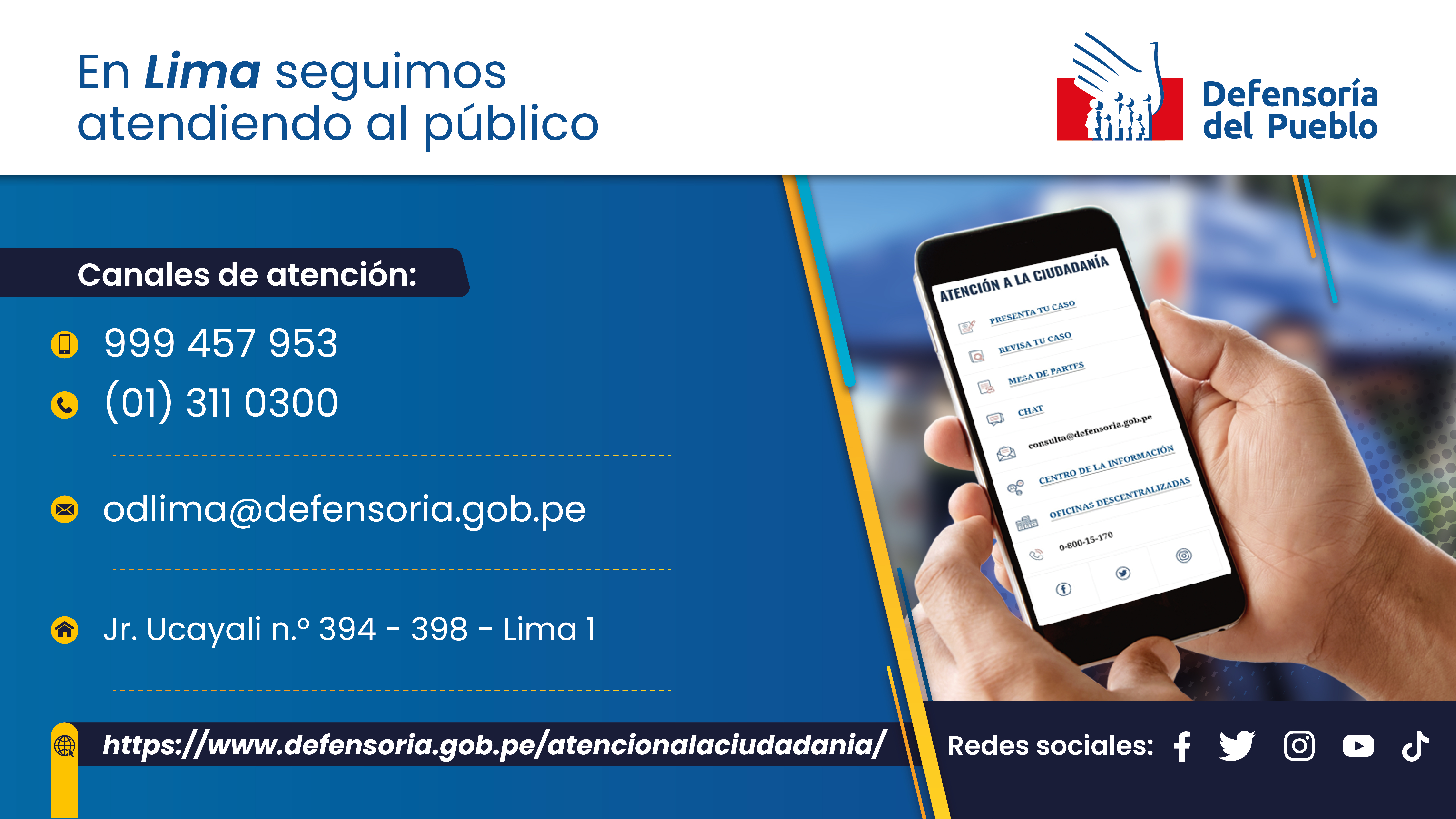 Gráfico con números telefónicos de la oficina de Lima