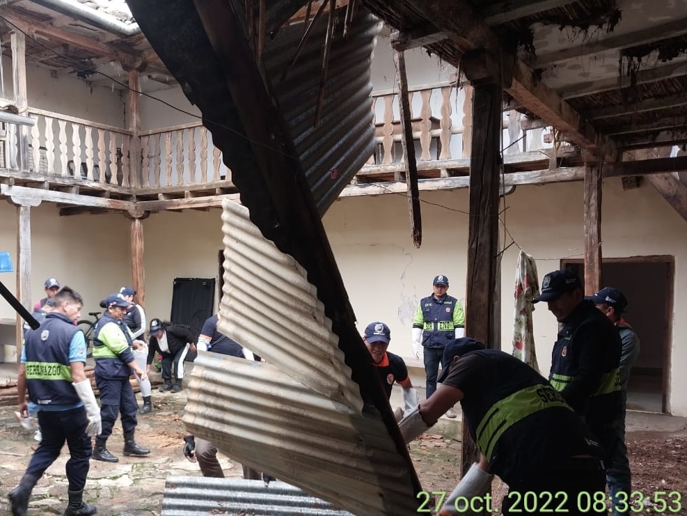 Brigada de emergencia de seguridad ciudadana realiza labor de apoyo tras lluvias torrenciales caídas en Chachapoyas