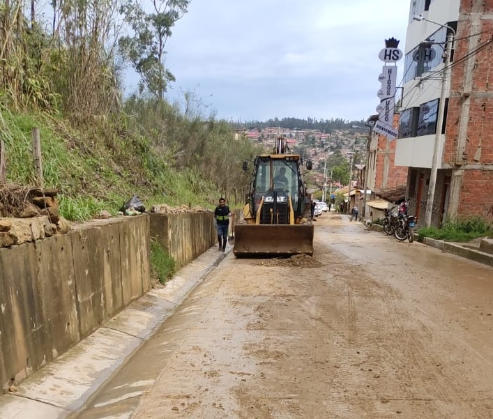 Brigada de emergencia de seguridad ciudadana realiza labor de apoyo tras lluvias torrenciales caídas en Chachapoyas