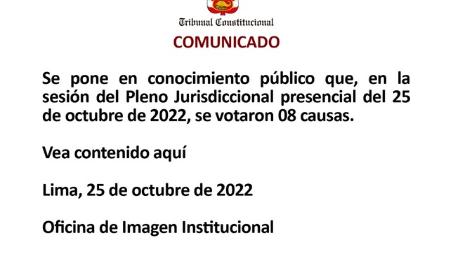 Comunicado 25 de octubre de 2022
