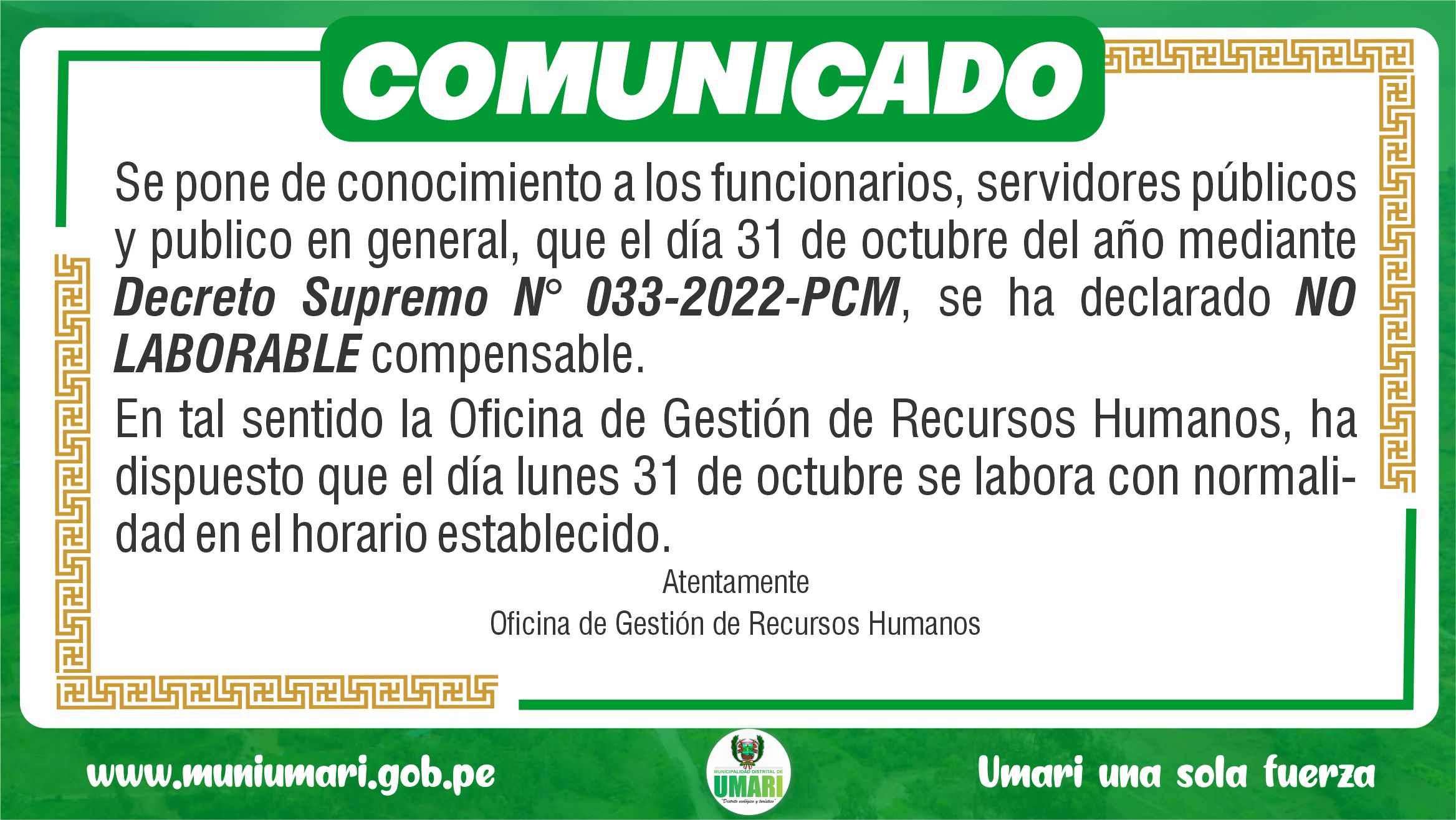 Comunicado.