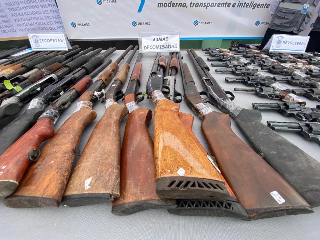 Más de 3000 armas de fuego incautó Sucamec en los últimos tres meses