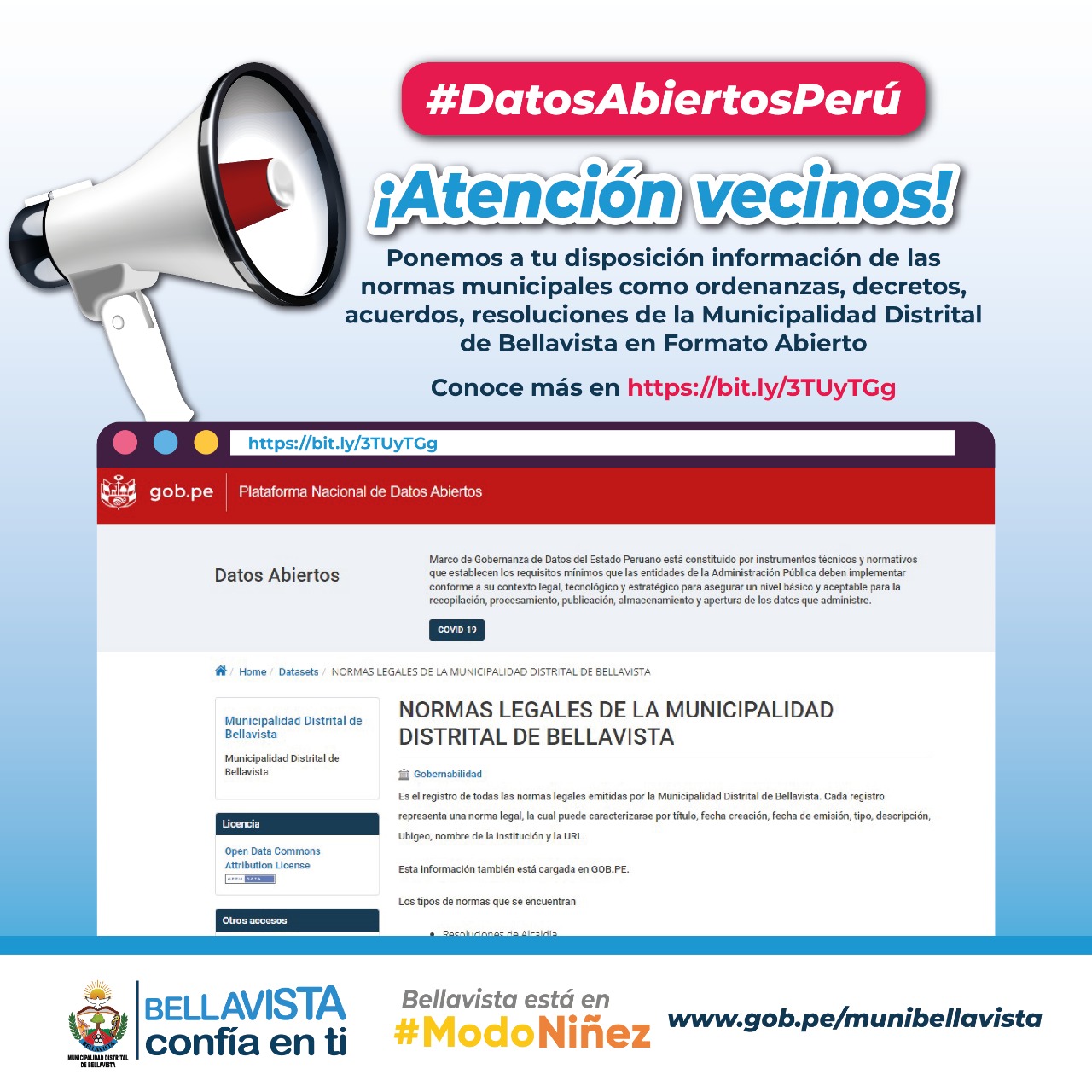 La Municipalidad Distrital de Bellavista, se une a #DatosAbiertosPerú