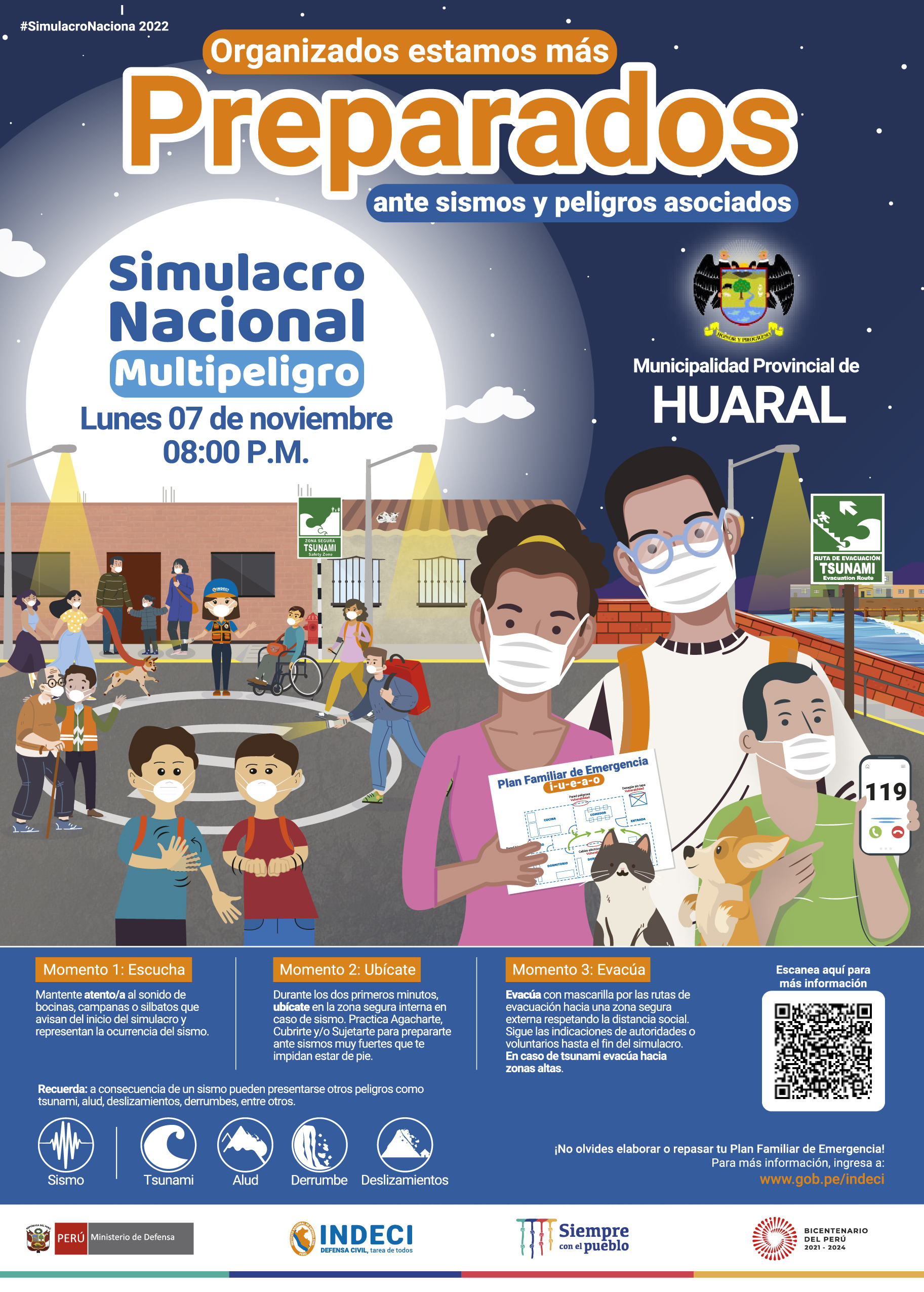 SE REALIZARÁ SIMULACRO NACIONAL MULTIPELIGRO