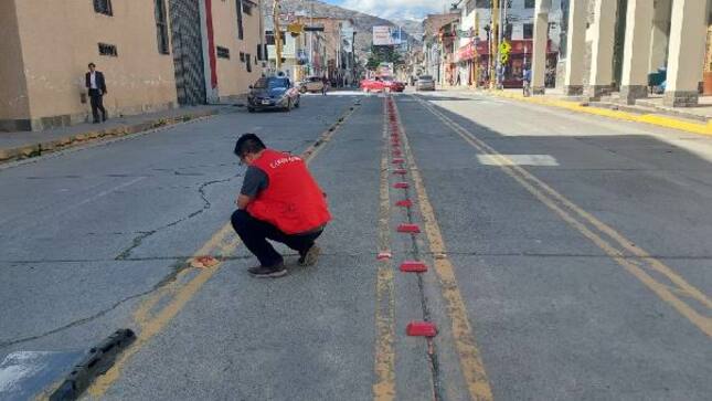 Auditor supervisa ciclovía en Av. Mariscal Toribio de Luzuriaga en Huaraz