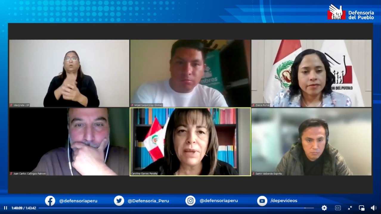 Captura de pantalla de transmisión de conferencia virtual