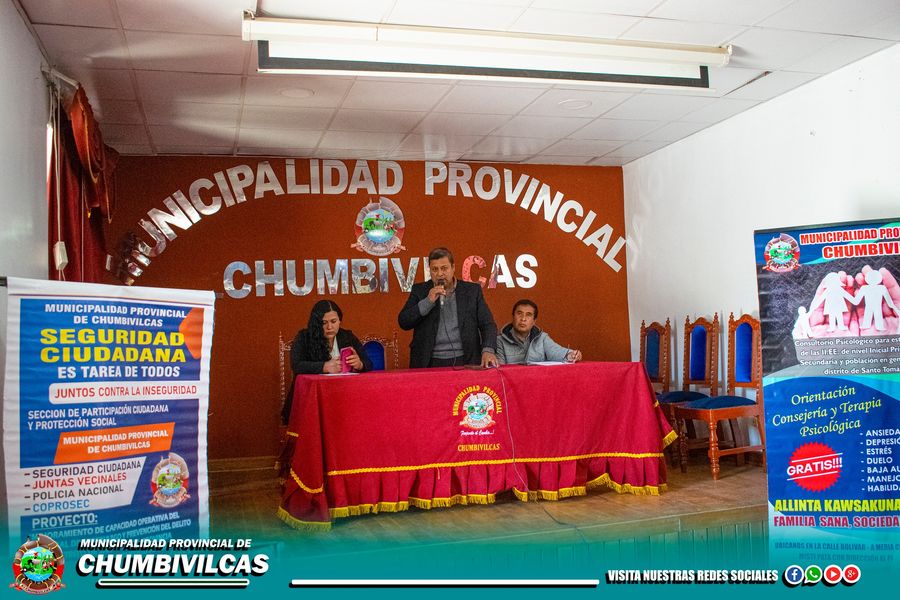 PROYECTO SERENAZGO DE LA COMUNA PROVINCIAL DE CHUMBIVILCAS, CLAUSURÓ EL COMPONENTE PREVENCIÓN DEL DELITO, BRINDANDO UN INFORME PORMENORIZADO ACERCA DE LOS LOGROS OBTENIDOS EN SU INTERVENCIÓN