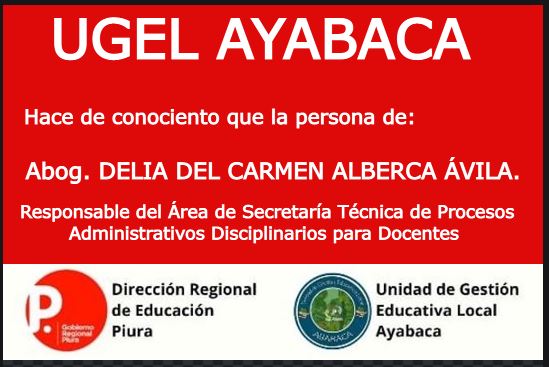 Responsable del Área de Secretaría Técnica de Procesos Administrativos Disciplinarios para Docentes 