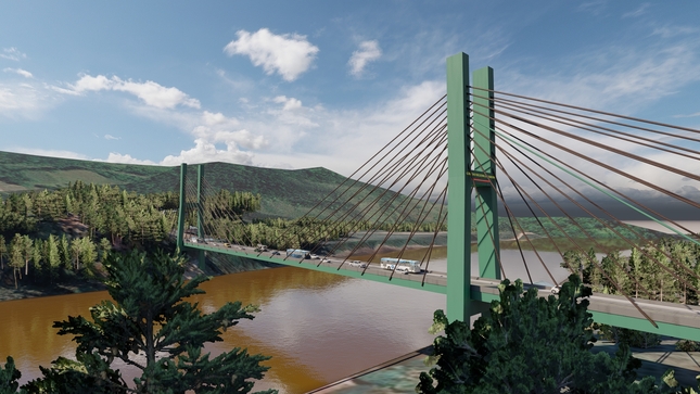 Vista 3D del puente a Sauce.