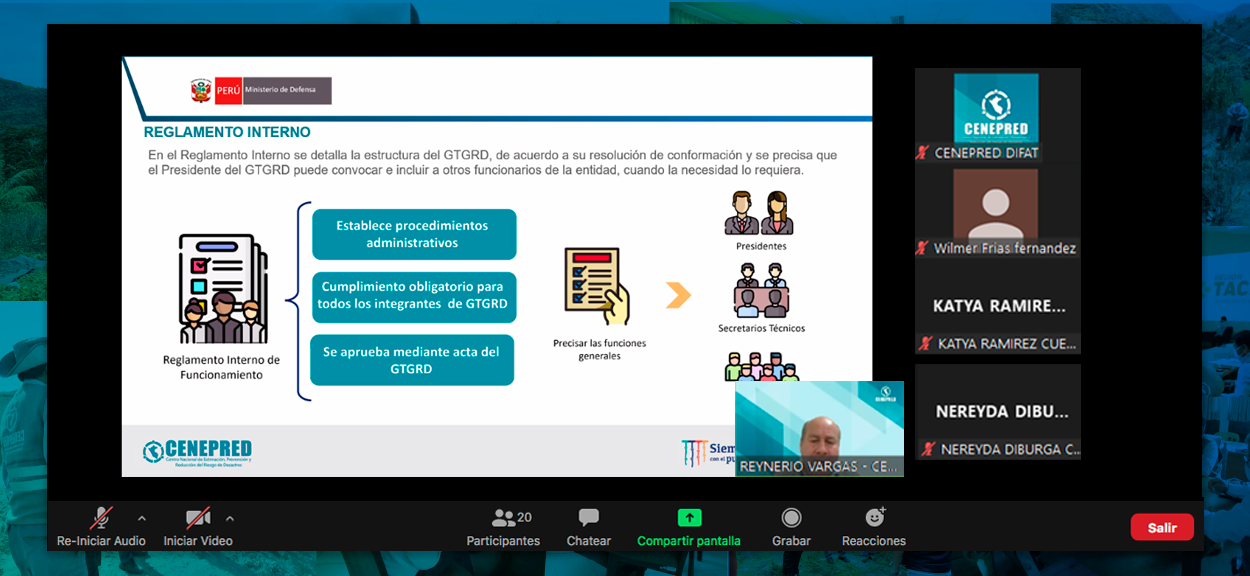 Brindamos la charla “Rol de GTGRD para la GRD para la implementación de la gestión prospectiva y correctiva"