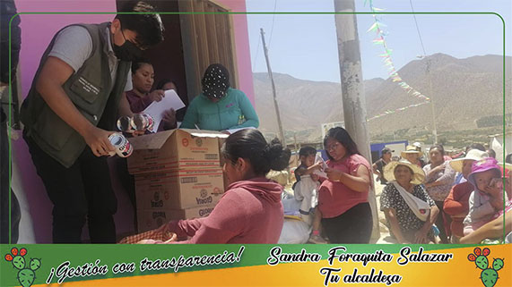 La gestión actual encabezada por la alcaldesa Sandra Foraquita Salazar, mediante la gerencia de Desarrollo Humano, Social y de la Mujer realizó la entrega de leche y avena a los  niños, adultos mayores  y embarazadas  beneficiarios del programa Vaso de Leche  en diversas zonas del distrito.