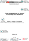 Vista preliminar de documento Plan de Recuperación de los Servicios de Tecnología de la Información