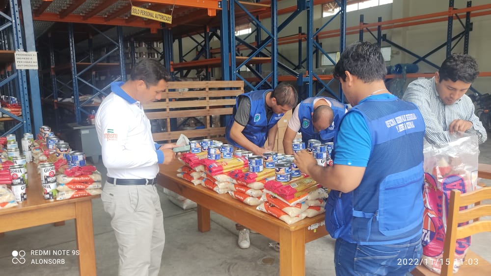 Alimentos no perecibles entregados a damnificados y afectados de Tarapoto y La Banda de Shilcayo