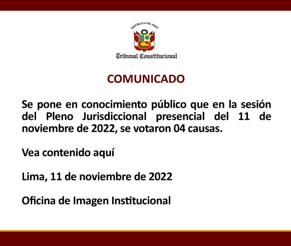 Comunicado 11 de noviembre de 2022