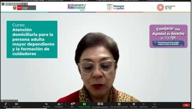 Minsa realiza curso gratuito de atención domiciliaria y formación de cuidadores para adultos mayores