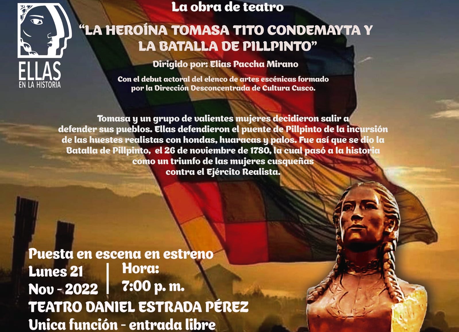 Cusco: Ministerio de Cultura pone en escena obra “La Heroína Tomasa Tito Condemayta y la Batalla De Pillpinto”