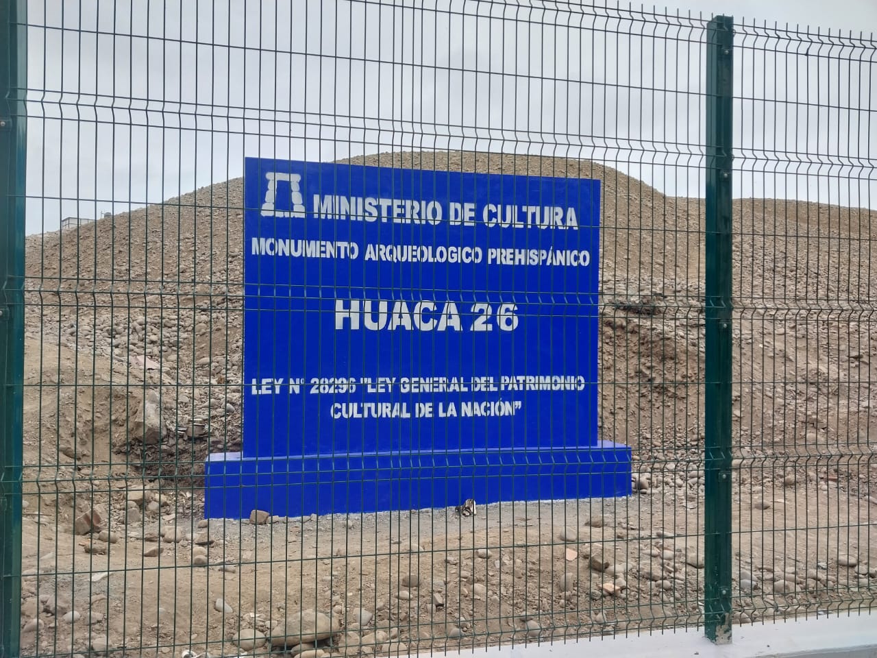 Imagen del letrero de Huaca 26 ubicada en San Miguel