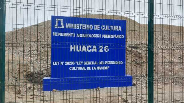 Imagen del letrero de Huaca 26 ubicada en San Miguel