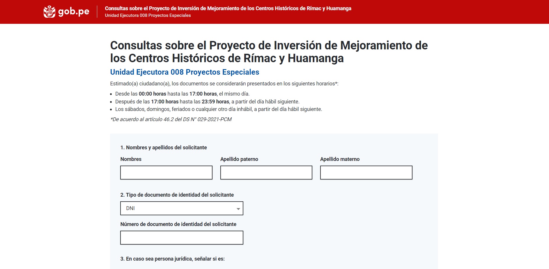 Imagen del formulario facilita.