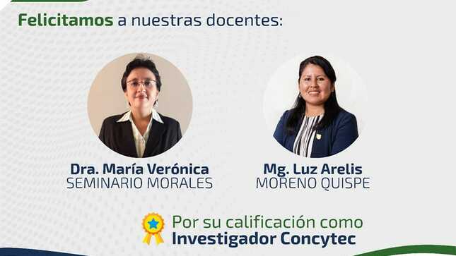 CONCYTEC reconoce a docentes unefinas como investigadoras en Ciencia y Tecnología