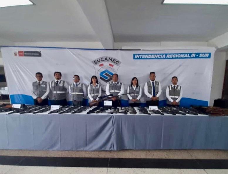 Se trata de 665 revólveres, 126 escopetas, 96 pistolas y 3 carabinas que ahora están internadas en los almacenes de la Sucamec en la región.