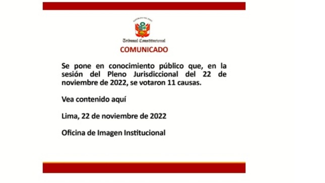 Comunicado 22 de noviembre de 2022.