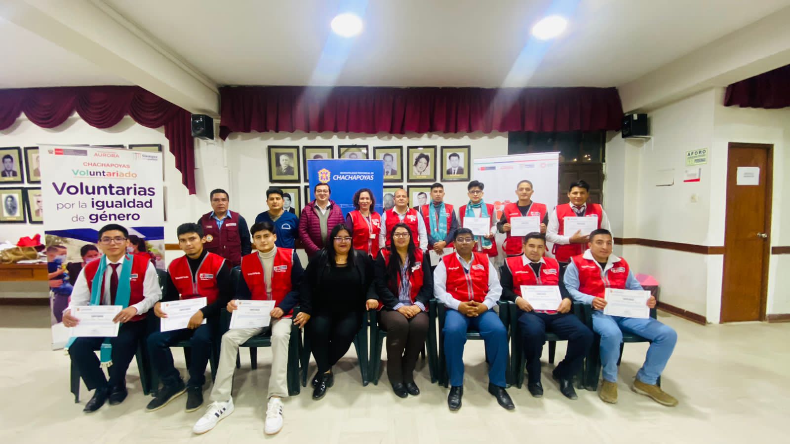 Reconocimiento a mentoras y líderes varones como voluntarias y voluntarios por la igualdad de género del distrito de Chachapoyas