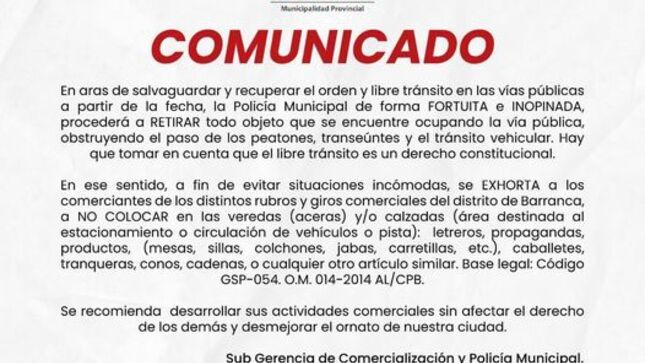 Comunicado reiterativo N°4 