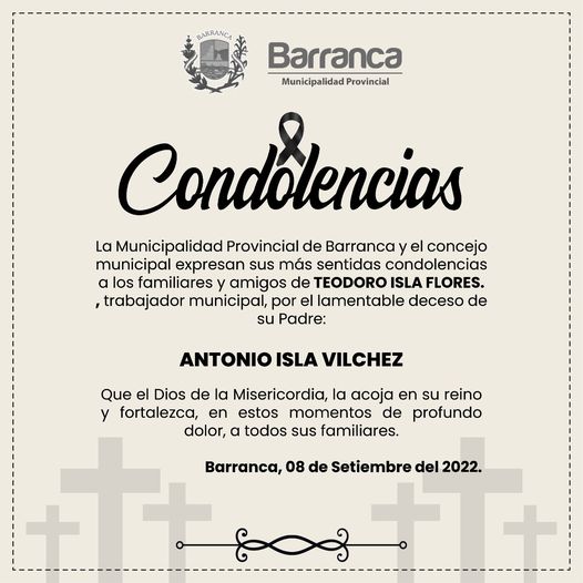 Entidad municipal expresa sus condolencias a trabajador 