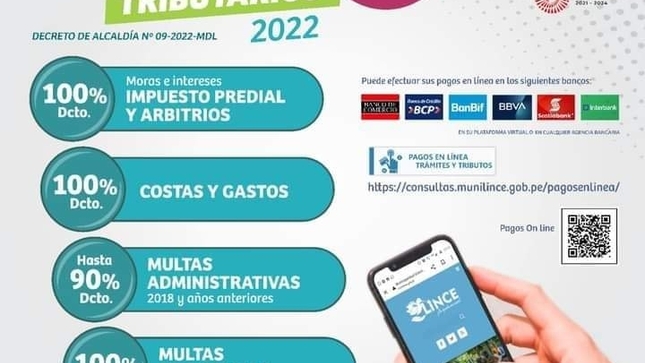 Municipio de Lince ofrece beneficios tributarios hasta el 28 de octubre