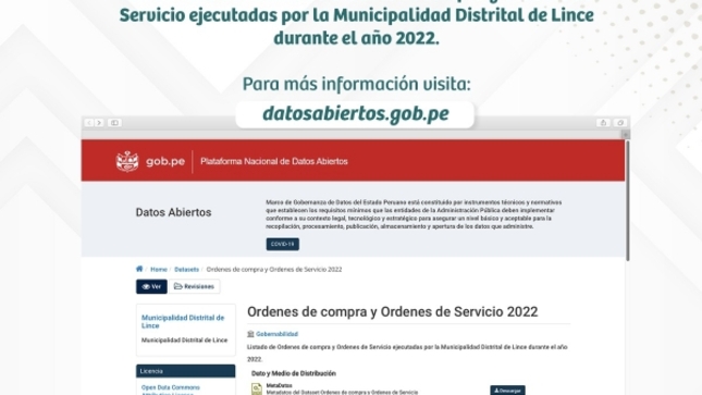 Como parte de su política de gobierno abierto, la Municipalidad de Lince pone en marcha su nuevo portal institucional de Datos Abiertos, que brindará información detallada de la institución a la ciudadanía.
 
Este portal se ha desarrollado dentro de la plataforma del Portal Nacional de Datos Abiertos de la Presidencia del Consejo de Ministros (PCM), siendo Lince uno de los primeros municipios de Lima Metropolitana que utiliza esta infraestructura tecnológica disponible para los gobiernos locales.
 
La plataforma digital sirve para almacenar, compartir, conectar y visualizar bases de datos. Además, es un punto de encuentro para la organización, empresas, ciudadanos y desarrolladores informáticos.
 
La Municipalidad de Lince continuará potenciando este portal de datos abiertos, con el fin de elevar los niveles de transparencia de la actual gestión y promover la innovación mediante el uso de información pública.
 
Los invitamos a explorar estos datos y a que nos cuenten cómo los están utilizando.

Más información en el siguiente enlace:  https://bit.ly/3DinhWN 